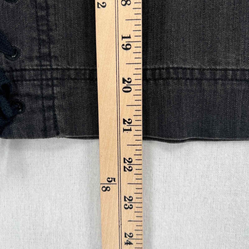 MADEWELL Shirt Womens Small Gray Denim Side Lace Top Sloan Black NWT - Picture 16 of 16